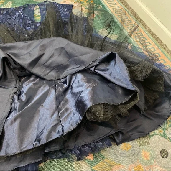 Jovani JVN Womens Dress 22 Formal Blue Sequin Sparkly Tutu tulle Mini Gown - Picture 10 of 14